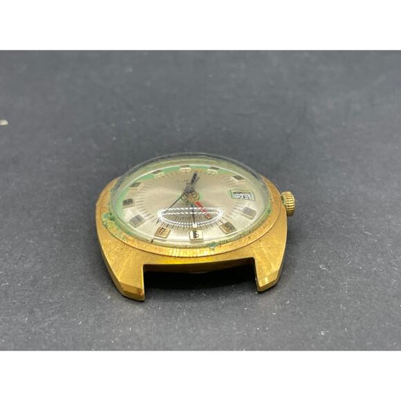 Vintage Men\'s Timex Electronic Time Zone Watch Gold Plated Telephone Dial main image 4